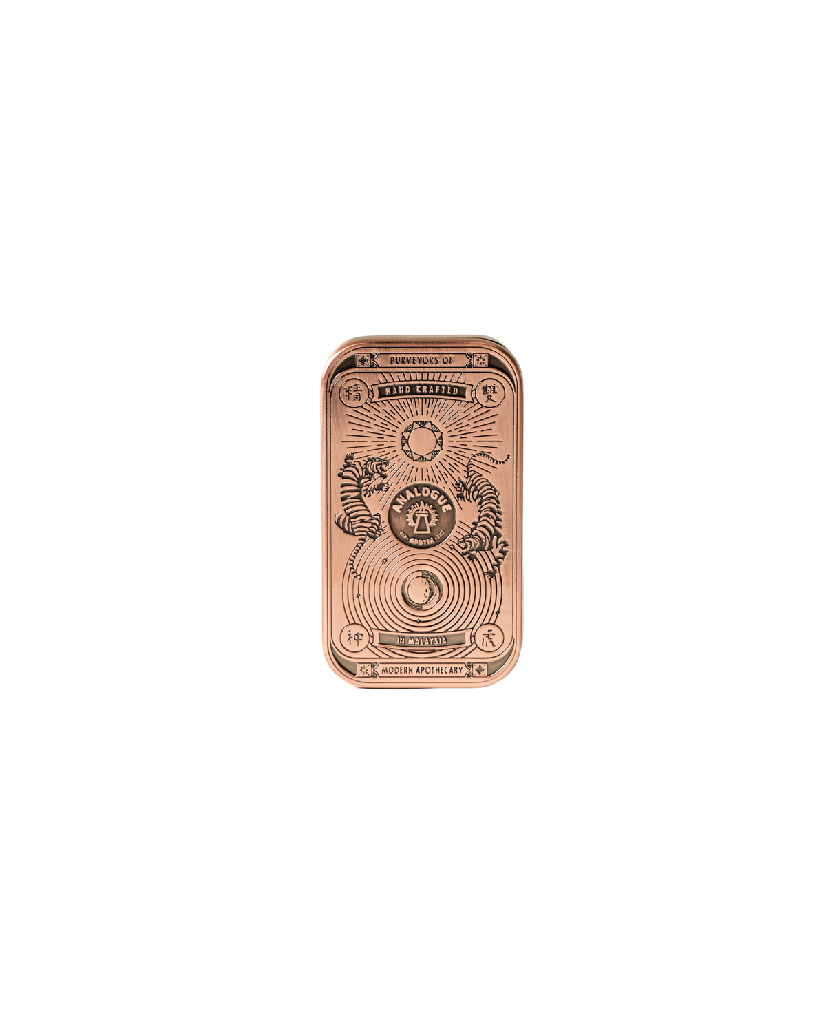 A die cast copper solid cologne case